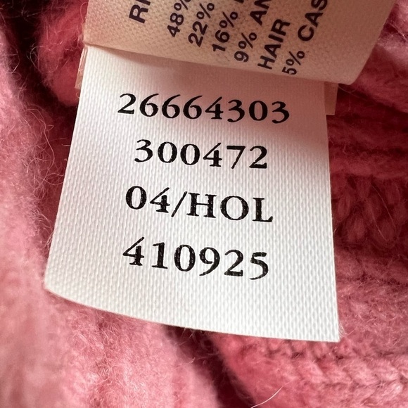 Vintage Y2K GAP Cable Knit Wool Angora Cashmere Blend Pink Size Small - Picture 6 of 8